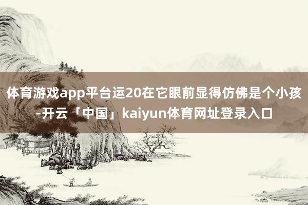体育游戏app平台运20在它眼前显得仿佛是个小孩-开云「中国」kaiyun体育网址登录入口