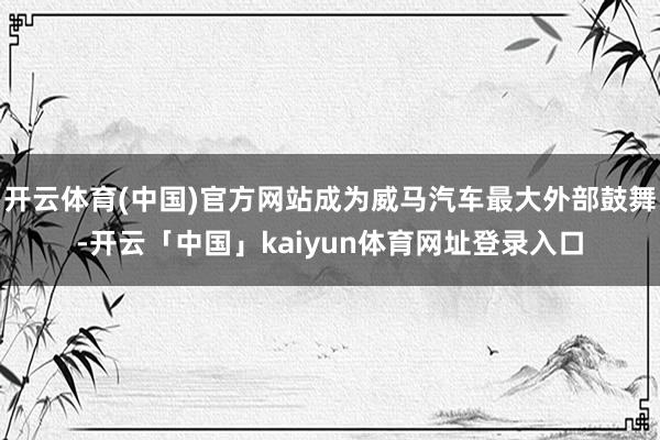 开云体育(中国)官方网站成为威马汽车最大外部鼓舞-开云「中国」kaiyun体育网址登录入口