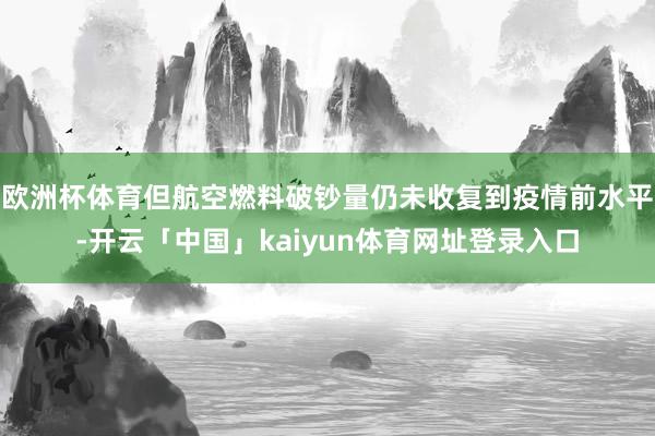 欧洲杯体育但航空燃料破钞量仍未收复到疫情前水平-开云「中国」kaiyun体育网址登录入口