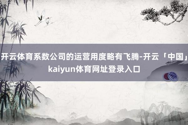 开云体育系数公司的运营用度略有飞腾-开云「中国」kaiyun体育网址登录入口