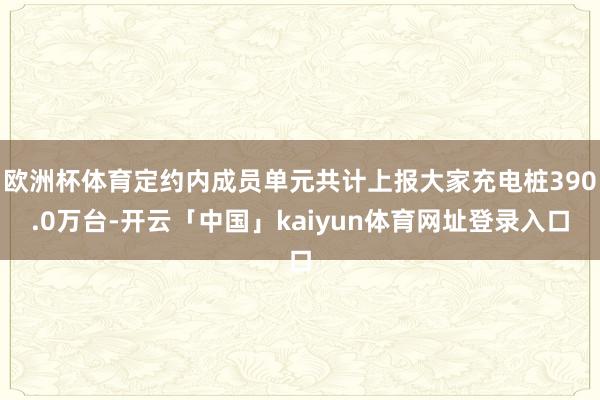 欧洲杯体育定约内成员单元共计上报大家充电桩390.0万台-开云「中国」kaiyun体育网址登录入口