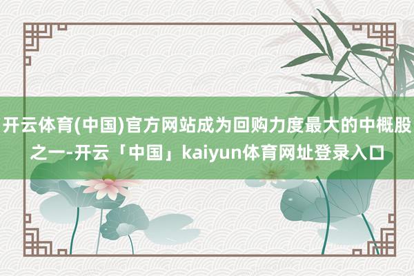 开云体育(中国)官方网站成为回购力度最大的中概股之一-开云「中国」kaiyun体育网址登录入口
