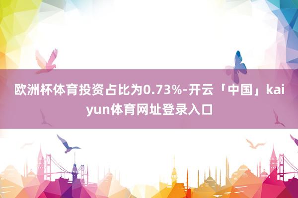 欧洲杯体育投资占比为0.73%-开云「中国」kaiyun体育网址登录入口