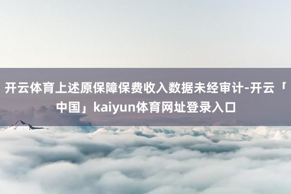 开云体育上述原保障保费收入数据未经审计-开云「中国」kaiyun体育网址登录入口