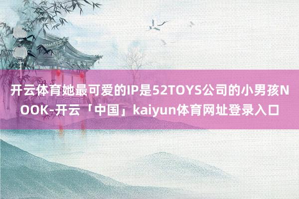 开云体育她最可爱的IP是52TOYS公司的小男孩NOOK-开云「中国」kaiyun体育网址登录入口