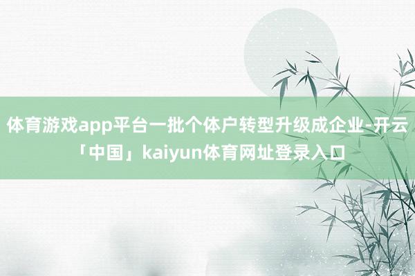 体育游戏app平台一批个体户转型升级成企业-开云「中国」kaiyun体育网址登录入口