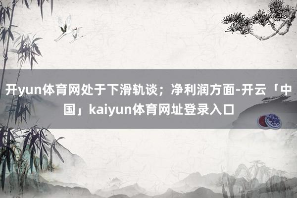 开yun体育网处于下滑轨谈;净利润方面-开云「中国」kaiyun体育网址登录入口