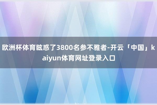 欧洲杯体育眩惑了3800名参不雅者-开云「中国」kaiyun体育网址登录入口