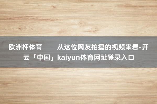 欧洲杯体育        从这位网友拍摄的视频来看-开云「中国」kaiyun体育网址登录入口